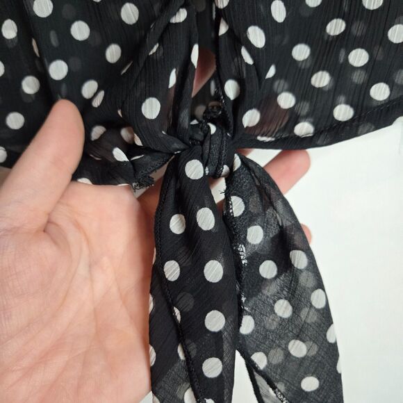 NWT Heart Soul Polka Dot Sheer Blouse Womens Small - Picture 3 of 6